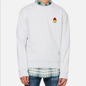 Ami Paris Alexandre Mattiusi Smiley patch crewneck pullover medium Heather grey